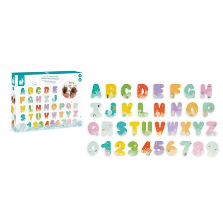 Literki i cyferki do kąpieli 36 elementów 2+, Janod