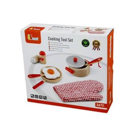 Zestaw śniadaniowy do kuchni Drewniany od Viga Toys