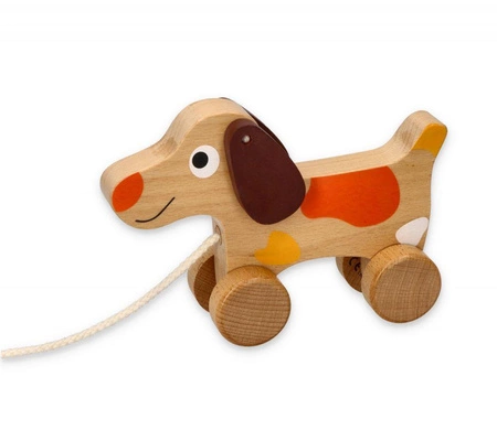 Piesek na sznurku do ciągnięcia