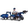 FALK Traktorek New Holland na Pedały Niebieski z Przyczepką od 3 Lat