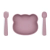 Silikonowa miseczka z przyssawką i pokrywką Miś We Might Be Tiny - Dusty Rose