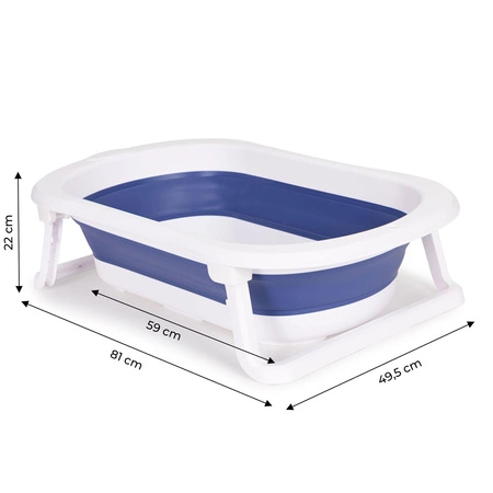 Wanienka dla dzieci wanna niebieska składana z odpływem