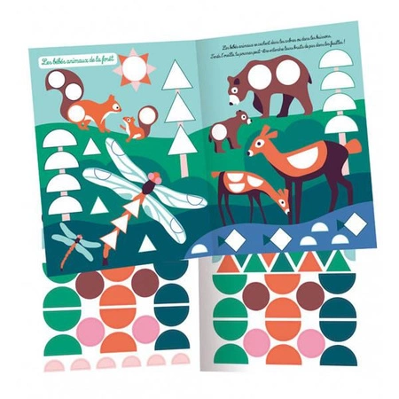 Auzou Zeszyt 1000 naklejek Kształty Zwierzątka z rodzicami 503204