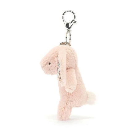 JellyCat - Breloczek Króliczek z Kwiecistymi Uszami Pudrowy Róż 17 cm