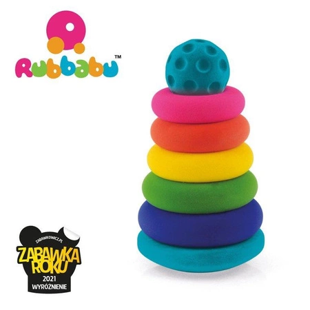 Rubbabu Układanka edukacyjno-sensoryczna piramida z piłką
