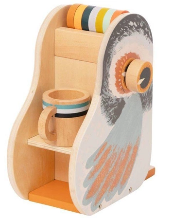 Early Birds drewniany ekspres do kawy z akcesoriami 160260-Manhattan Toy, mała kuchnia dla dzieci