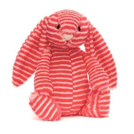 JellyCat - Króliczek Evey Czerwono - Kremowy 31 cm