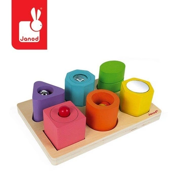 Układanka drewniana sensoryczna "Kształty i dźwięki", Janod