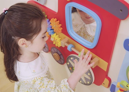 VIGA Drewniana Tablica Sensoryczna-Manipulacyjna EDU Pociąg