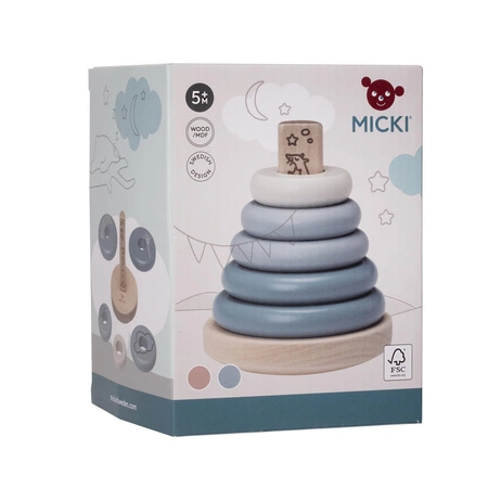 Nakładanka pastelowa drewniana Micki różowa