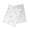 Lulujo Boho Kocyk Muślinowy Daisies / Greenery 2szt.