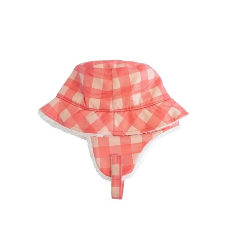 FlapJack Czapka Zimowa Dziecięca Bucket Hat Pink Check M