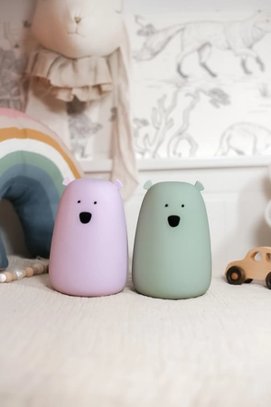 Miś Duży Lampka Silikonowa Lawendowa