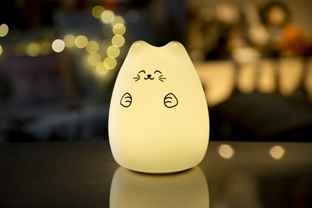 Kot Szczęściarz Lampka Silikonowa Biała Rabbit&Friends