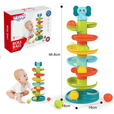 WOOPIE Kulodrom Tor Kulkowy Zestaw Spirala + 3 Kulki