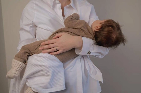 Lodger Pajacyk piżamka niemowlęca bawełniana brązowa Ciumbelle Beige r. 56