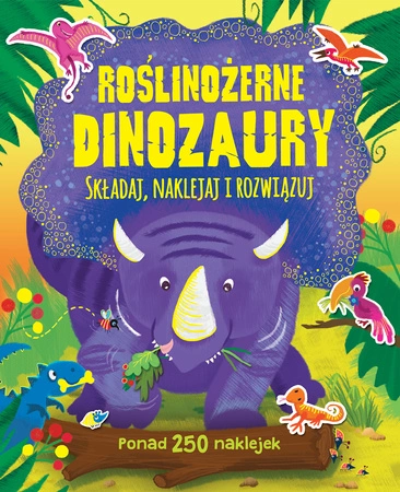 Roślinożerne dinozaury składaj naklejaj i rozwiązuj