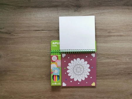 Kolorowanka z kredkami Apli Kids - Mandala