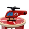 TOOKY TOY Drewniany Garaż Parking Tor Lądowisko Stacja Benzynowa + AUTKA i HELIKOPTER