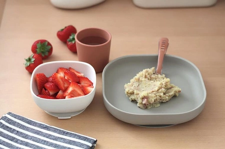 Beaba Komplet naczyń z silikonu z przyssawką Terracotta