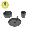 Lassig Komplet naczyń dla dzieci Uni anthracite