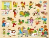 Duża układanka dzieci i ich zwierzaki