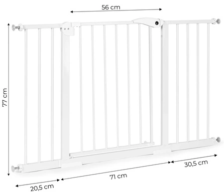 Bramka barierka zabezpieczająca 74-132 cm na schody i drzwi stal dodatkowe panele biała ECOTOYS