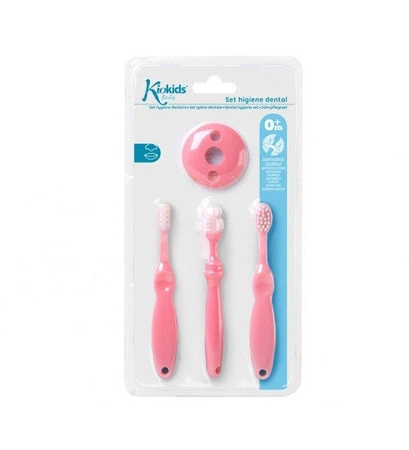 Szczoteczki do dziąseł i ząbków 3 szt., różowy, Kiokids