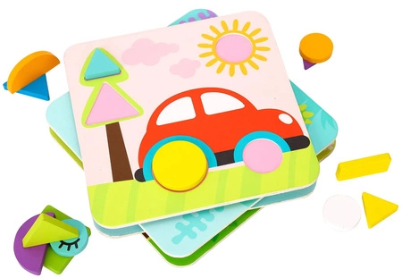 TOOKY TOY Puzzle 4 w 1 Układanka Klocki Mntessori