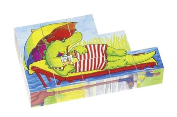 Klocki obrazkowe, zabawne zwierzęta, goki