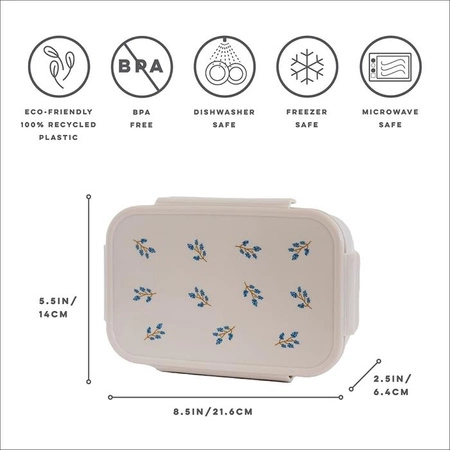 3 Sprouts Lunchbox Bento Blueberry Taupe