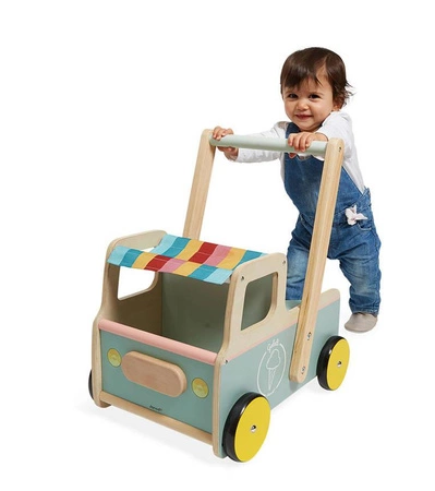 Drewniany pchacz Furgonetka z lodami 12m+, Janod