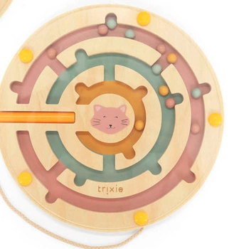 Drewniany okrągły labirynt magnetyczny – Kot Trixie Baby