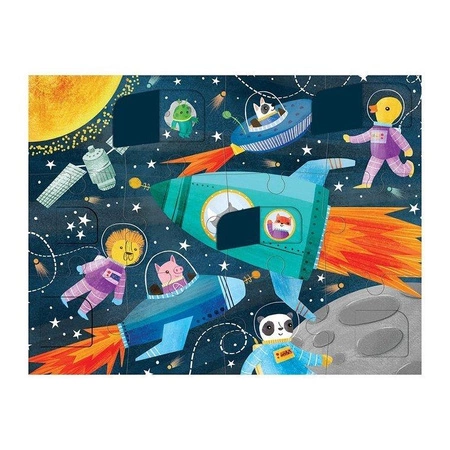 Mudpuppy Puzzle z okienkami Kosmos 12 elementów 2+