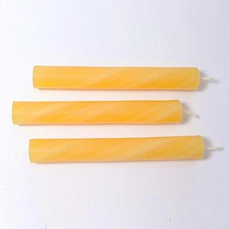 Świece z woskiem pszczelim (25%), 20 szt., bursztynowe, Grimm's