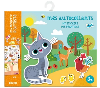 Auzou Naklejki z planszami do wyklejania Zwierzątka 3+ 80155