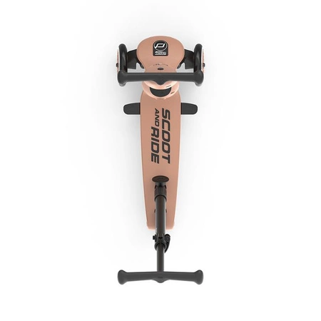 Zestaw SCOOTANDRIDE Highwaykick 1 Push and Go 2w1 Jeździk i hulajnoga z rączką do prowadzenia 1-5 lat Mocha + Kask Rozmiar XXS