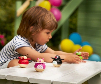 Wańka wstańka Kolorowe Zwierzęta 62893- Goki, zabawki drewniane