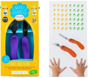 Nanas Manners 3 PURPLE Sztućce kształtujące chwyt