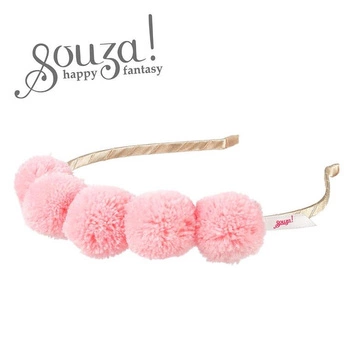 Souza! Opaska z różowymi pomponami Rosa 