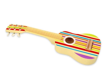 Tęczowa drewniana gitara 6-strunowa