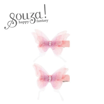 Souza! Spinki do włosów tiulowe motyle różowe Thyrza 2 szt.