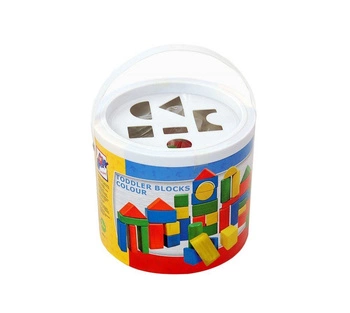 Klocki drewniane 50szt. Wiaderko Sorter