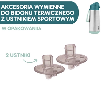 Ustniki zapasowe do bidonu termicznego sportowego 500 ml, 2 szt., b.box