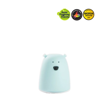 Miś Mały Lampka Silikonowa Niebieska