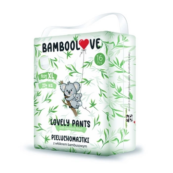 BAMBOOLOVE Pieluchomajtki jednorazowe XL (13-18 kg), 16 sztuk