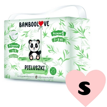 BAMBOOLOVE pieluszki jednorazowe rozm. S (3-8kg) 25 szt.