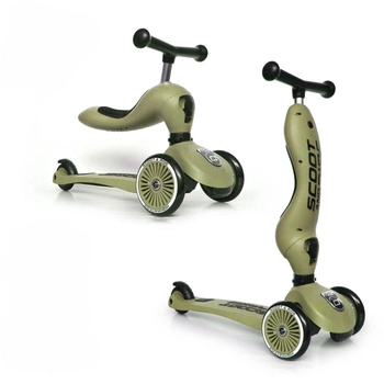 SCOOTANDRIDE Highwaykick 1 2w1 Jeździk i hulajnoga 1-5 lat Olive Oliwkowy