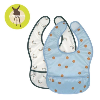 Lassig Zestaw śliniaków wodoodpornych 6m+ Happy Rascals Smile sky blue