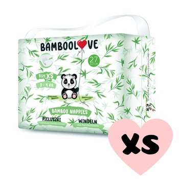 BAMBOOLOVE pieluszki jednorazowe rozm. XS (2-4kg) 27 szt.